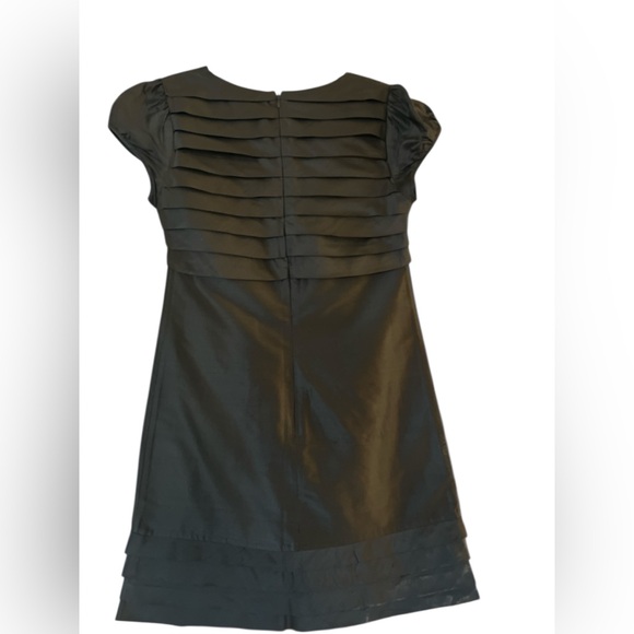 Christine Celle Silk Shift Dress Black Pleated Bodice XS Old Money - Picture 3 of 6